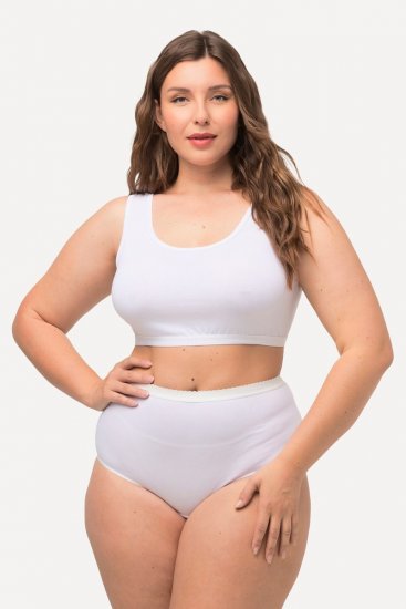 Ulla Popken 795269 Slip a vita alta confezione da 3 Bianco - Slip - 