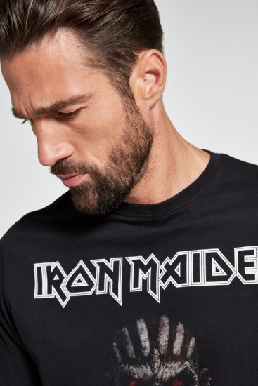 JP1880 Iron Maiden Graphic Band T-Shirt Black - Magliette - Magliette Uomo Taglie Forti
