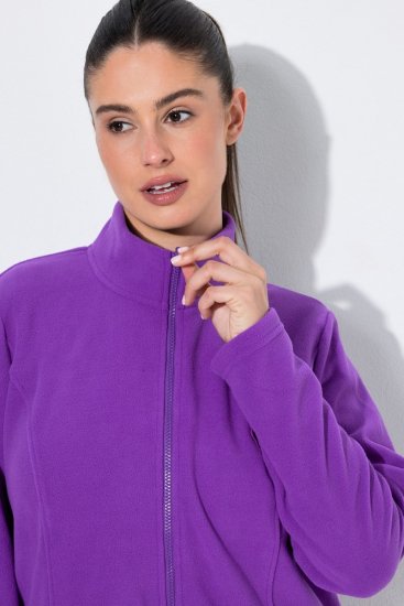 Ulla Popken 796970 Giacca in pile leggera Viola scuro - Abbigliamento in pile - 