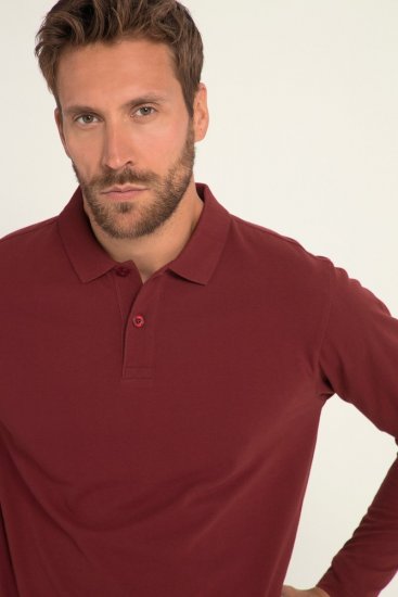 JP1880 Polo Shirt Long Sleeve Piqué Red - Polo - Polo Uomo Taglie Forti