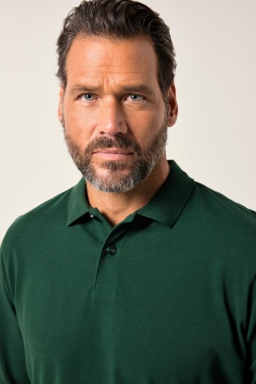 JP1880 Polo Shirt Long Sleeve Pique Dark Green - Polo - Polo Uomo Taglie Forti