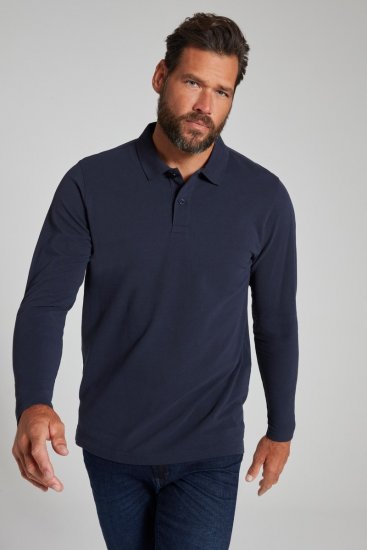 JP1880 799230 Polo a maniche lunghe Blu scuro - Polo - Polo Uomo Taglie Forti