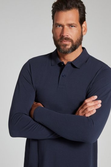 JP1880 799230 Polo a maniche lunghe Blu scuro - Polo - Polo Uomo Taglie Forti