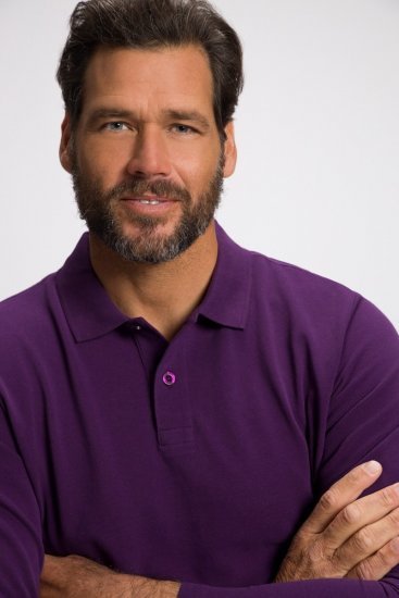 JP1880 Polo Shirt Long Sleeve Pique Purple - Polo - Polo Uomo Taglie Forti