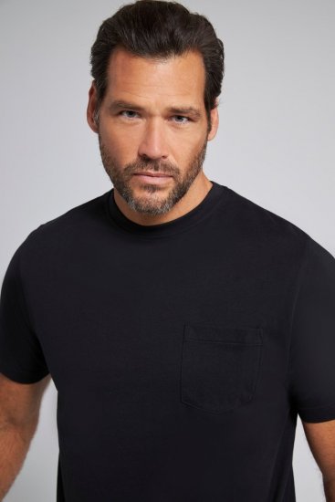 JP1880 799997 T-shirt con taschino Nero - Magliette - Magliette Uomo Taglie Forti