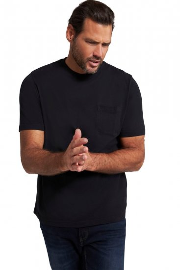 JP1880 799997 T-shirt con taschino Nero - Magliette - Magliette Uomo Taglie Forti