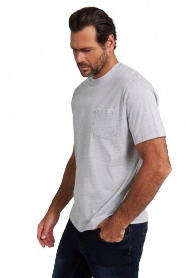 JP1880 799997 T-shirt con taschino Grigio melange - Magliette - Magliette Uomo Taglie Forti