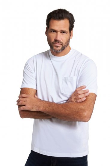 JP1880 799997 T-shirt con taschino Bianco - Magliette - Magliette Uomo Taglie Forti