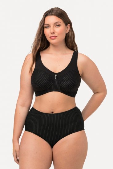Ulla Popken 800279 Slip a righe confezione da 2 Nero - Slip - 