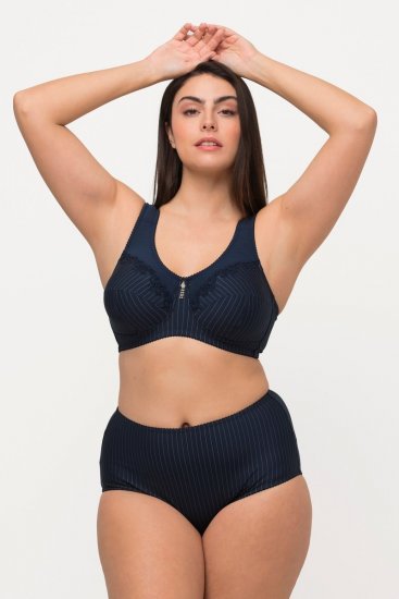 Ulla Popken 800279 Slip a righe confezione da 2 Blu scuro - Slip - 