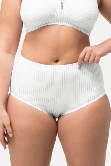 Ulla Popken 800279 Slip a righe confezione da 2 Bianco - Slip - 