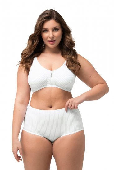 Ulla Popken 800279 Slip a righe confezione da 2 Bianco - Slip - 