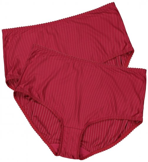 Ulla Popken 800279 Slip a righe confezione da 2 Bordeaux - Slip - 