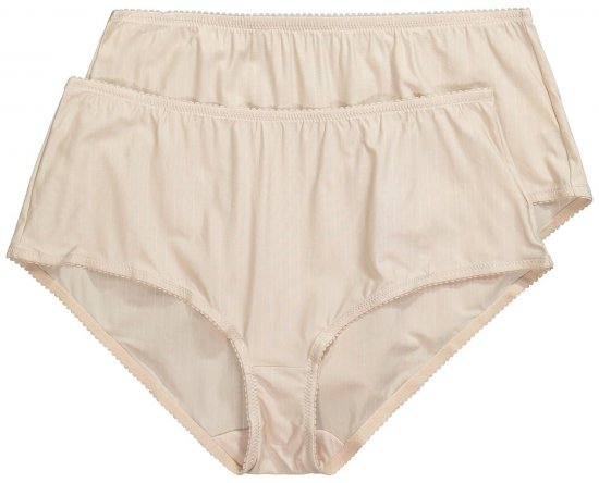 Ulla Popken 800279 Slip a righe confezione da 2 Bianco panna - Slip - 