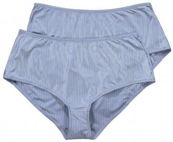 Ulla Popken 800279 Slip a righe confezione da 2 Azzurro - Slip - 