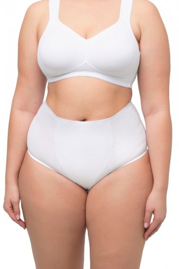 Ulla Popken 800498 Slip modellante a vita alta Bianco - Intimo modellante - 