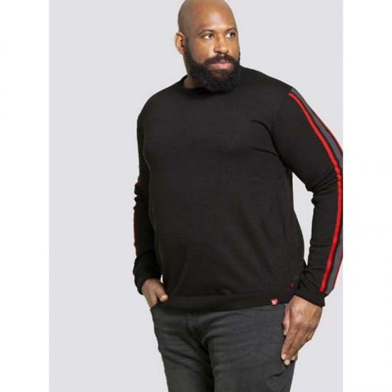 D555 Orlando Sweater Black - Felpe & felpe con cappuccio - Felpe & Felpe con Cappuccio Uomo Taglie Forti