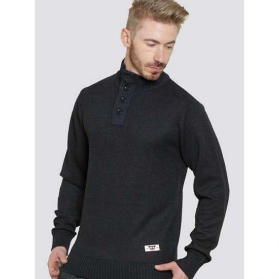 D555 Zane Sweater Navy - Felpe & felpe con cappuccio - Felpe & Felpe con Cappuccio Uomo Taglie Forti