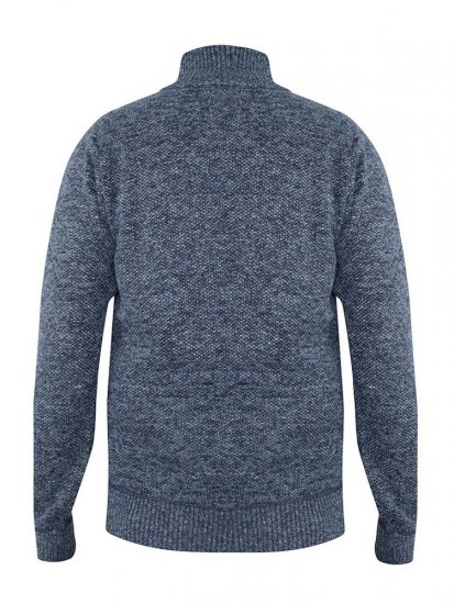 D555 Wilmington Zipper And Button Neck Sweater Blue - Felpe & felpe con cappuccio - Felpe & Felpe con Cappuccio Uomo Taglie Forti