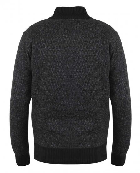 D555 Cavendish Black Jumper With Bonded Fleece Lining And Pocket - Felpe & felpe con cappuccio - Felpe & Felpe con Cappuccio Uomo Taglie Forti