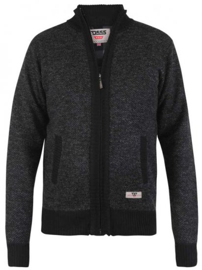 D555 Cavendish Black Jumper With Bonded Fleece Lining And Pocket - Felpe & felpe con cappuccio - Felpe & Felpe con Cappuccio Uomo Taglie Forti