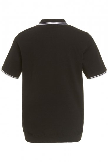 JP1880 802789 Polo con colletto a contrasto bianco Nero - Polo - Polo Uomo Taglie Forti
