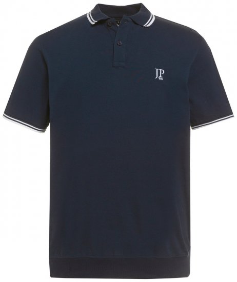 JP1880 802789 Polo con colletto a contrasto bianco Blu scuro - Polo - Polo Uomo Taglie Forti