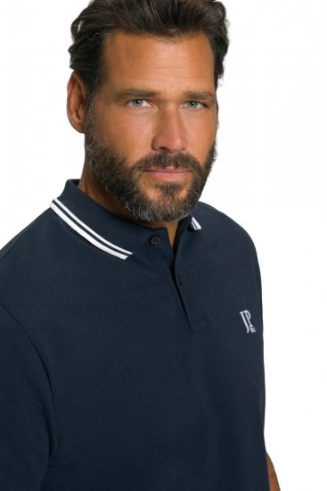 JP1880 802789 Polo con colletto a contrasto bianco Blu scuro - Polo - Polo Uomo Taglie Forti