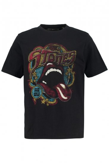 JP1880 Rolling Stones Graphic Band T-Shirt Black - Magliette - Magliette Uomo Taglie Forti