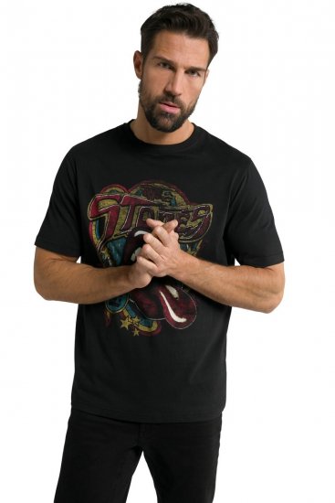 JP1880 Rolling Stones Graphic Band T-Shirt Black - Magliette - Magliette Uomo Taglie Forti