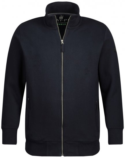 Jay-Pi 804180 Felpa con zip e collo alto Blu scuro - Felpe & felpe con cappuccio - Felpe & Felpe con Cappuccio Uomo Taglie Forti