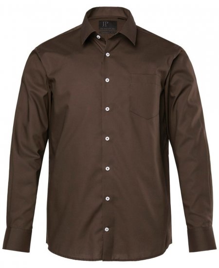 JP1880 Shirt Business Long Sleeve Brown - Camicie - Camicie Taglie Forti Uomo