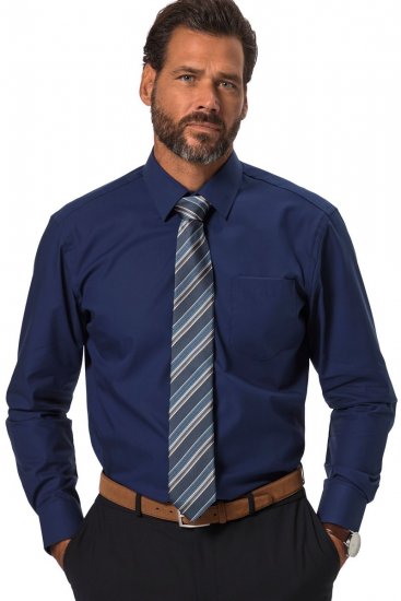 JP1880 804890 Camicia business no-stiro manica lunga Blu scuro TALL - TALL camicie - Camicie TALL per uomo alto