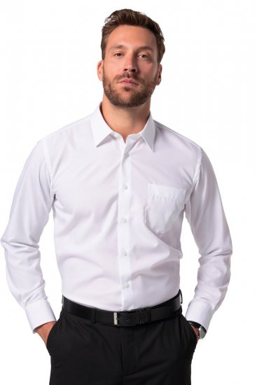 JP1880 804890 Camicia business no-stiro manica lunga Bianco - Camicie - Camicie Taglie Forti Uomo