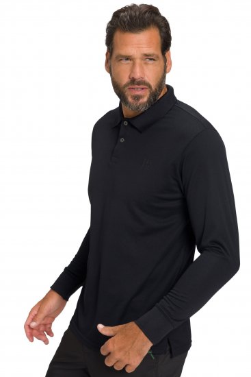 JP1880 Jay-Pi QuickDry Long Sleeve Golf Polo Shirt Black - Abbigliamento sportivo & Outdoor - Abbigliamento Sportivo Uomo Taglie Forti