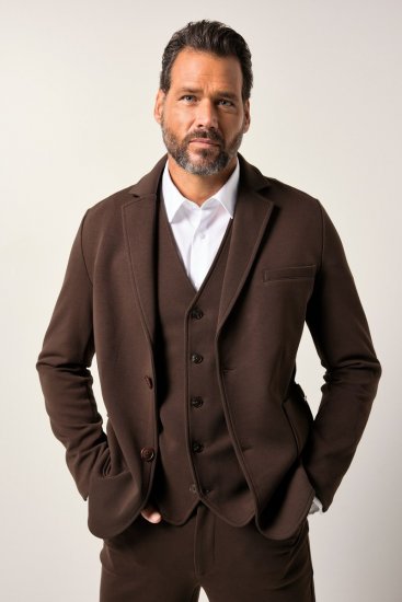 JP1880 New York Flexnamic Blazer in jersey Marrone scuro - Abiti - Abiti da Uomo Taglie Forti