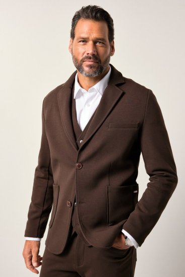 JP1880 New York Flexnamic Blazer in jersey Marrone scuro - Abiti - Abiti da Uomo Taglie Forti