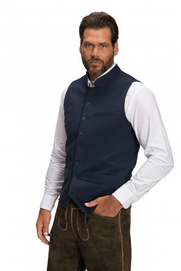 JP1880 Mottled Stretch Knit Stand-up Collar Vest Navy Blue - Giubbotti - Giubbotti Uomo Taglie Forti