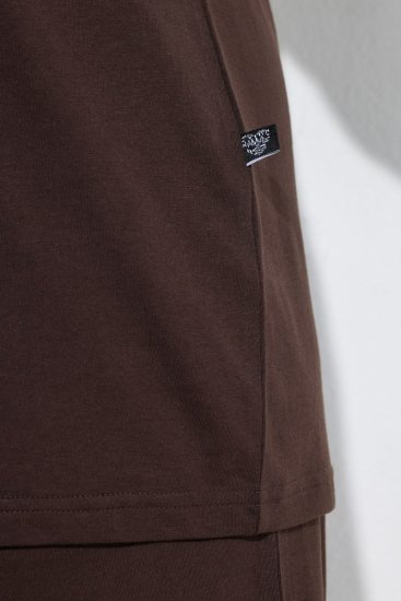 Ulla Popken 806944 Pigiama a maniche corte Marrone - Pigiami/Loungewear - 