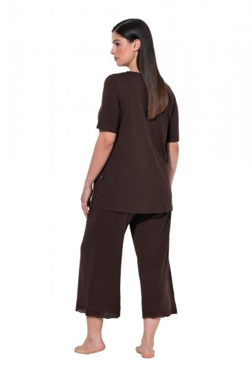 Ulla Popken 806944 Pigiama a maniche corte Marrone - Pigiami/Loungewear - 