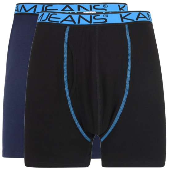 Kam Jeans Boxershorts Black and Navy 2-Pack - Intimo & costumi da bagno - Intimo Taglie Forti Uomo