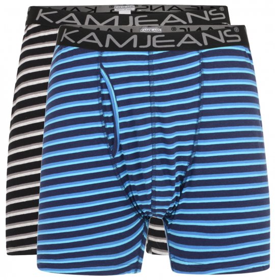 Kam Jeans Striped Boxershorts 2-Pack - Intimo & costumi da bagno - Intimo Taglie Forti Uomo