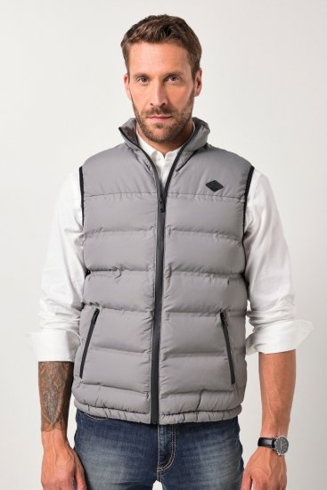 JP1880 Quilted Vest Outdoor Stand-up Collar Grey - Giubbotti - Giubbotti Uomo Taglie Forti
