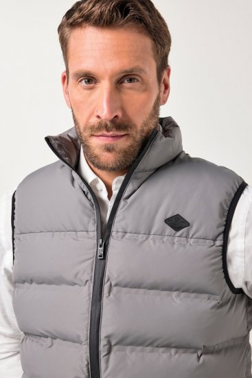 JP1880 Quilted Vest Outdoor Stand-up Collar Grey - Giubbotti - Giubbotti Uomo Taglie Forti
