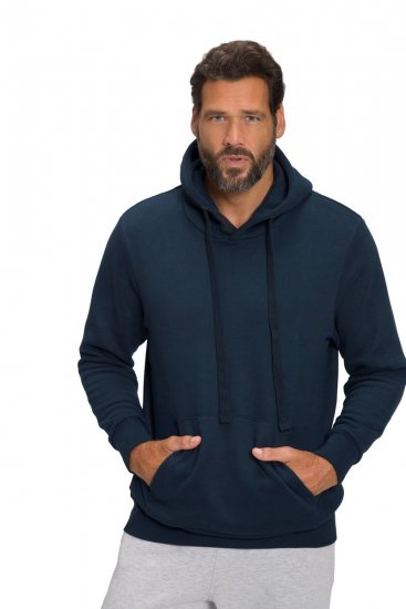 JAY-PI Hoodie with Soft Brushed Interior Navy - Felpe & felpe con cappuccio - Felpe & Felpe con Cappuccio Uomo Taglie Forti