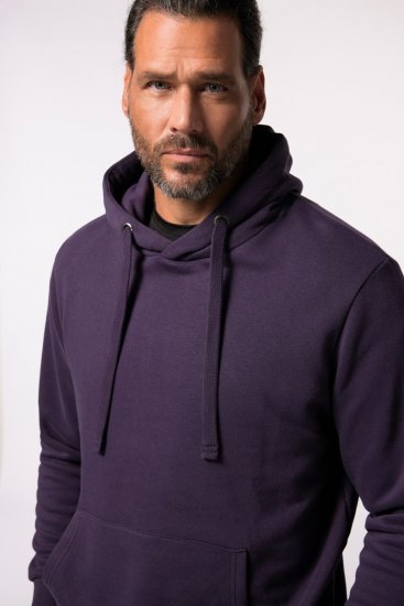 JAY-PI Hoodie with Soft Brushed Interior Purple - Felpe & felpe con cappuccio - Felpe & Felpe con Cappuccio Uomo Taglie Forti
