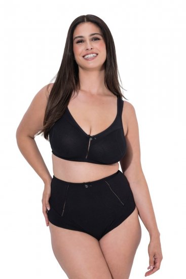 Ulla Popken 809385 Slip modellante con pizzo Nero - Intimo modellante - 