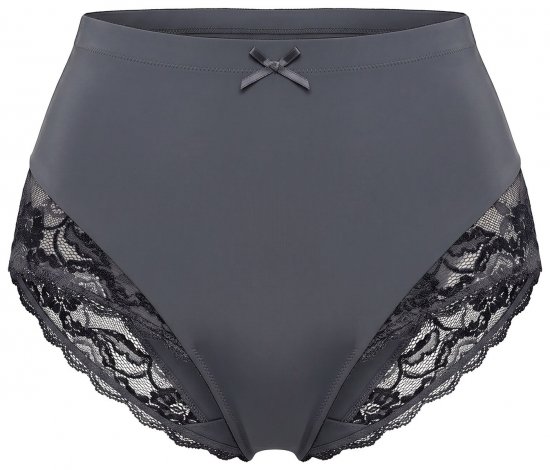 Ulla Popken 809385 Slip modellante con pizzo Antracite - Intimo modellante - 