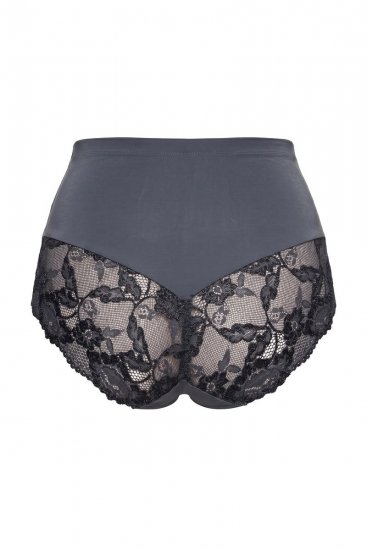 Ulla Popken 809385 Slip modellante con pizzo Antracite - Intimo modellante - 