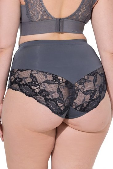 Ulla Popken 809385 Slip modellante con pizzo Antracite - Intimo modellante - 